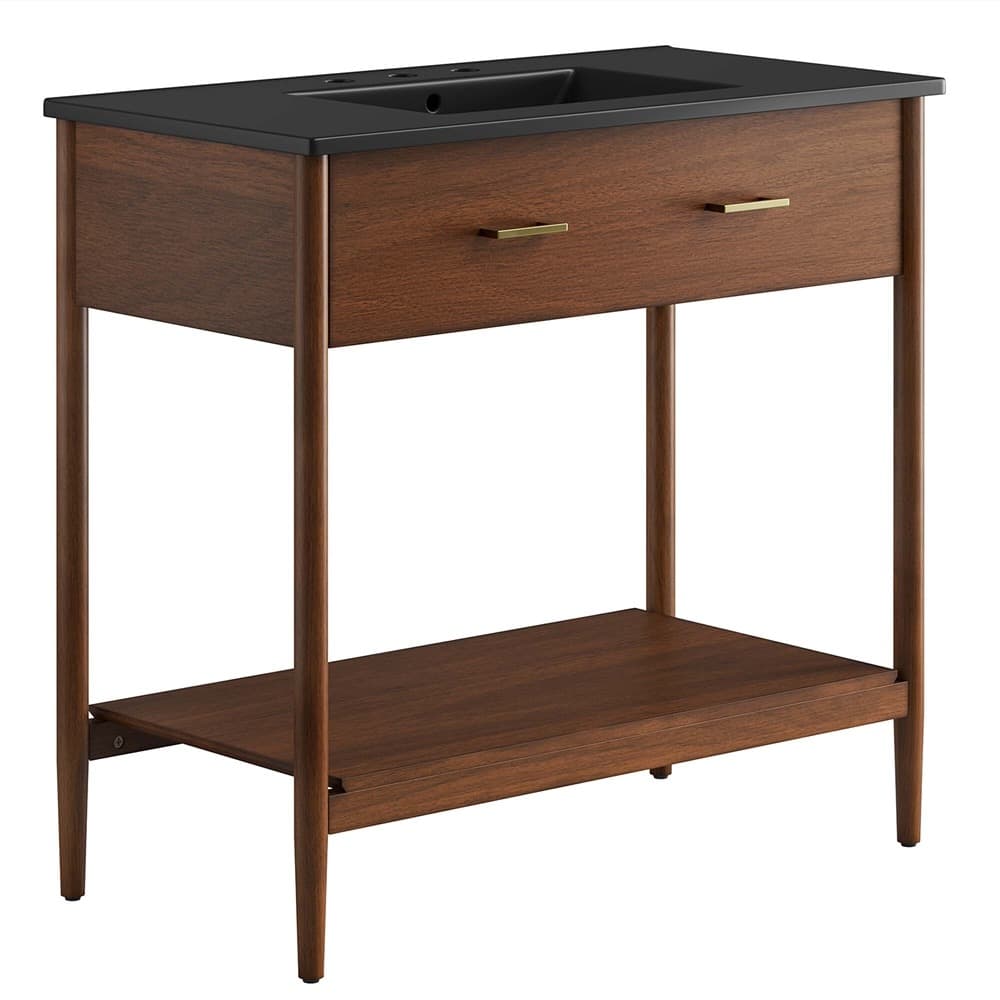 Zaire 36" Bathroom Vanity in Walnut Black by Modway