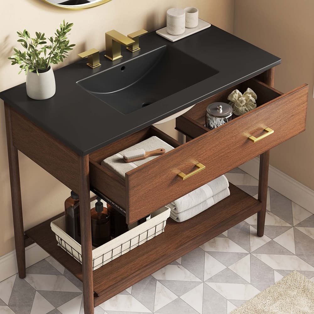 Zaire 36" Bathroom Vanity in Walnut Black by Modway - Image 10