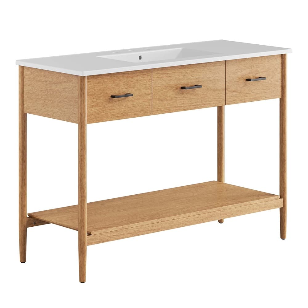 Zaire 48" Single Sink Bathroom Vanity in Natural White by Modway