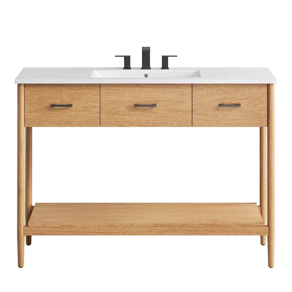 Zaire 48" Single Sink Bathroom Vanity in Natural White by Modway - Image 6