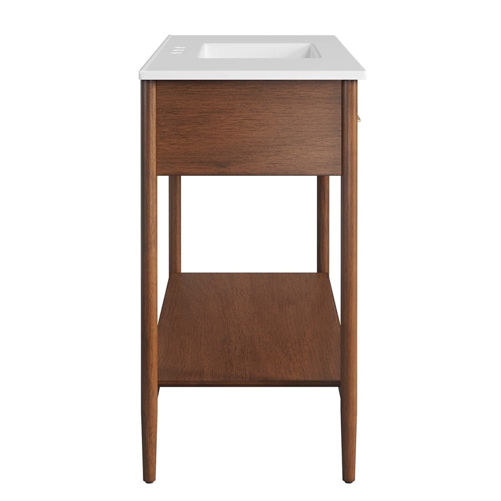 Zaire 48" Single Sink Bathroom Vanity in Walnut White by Modway - Image 4