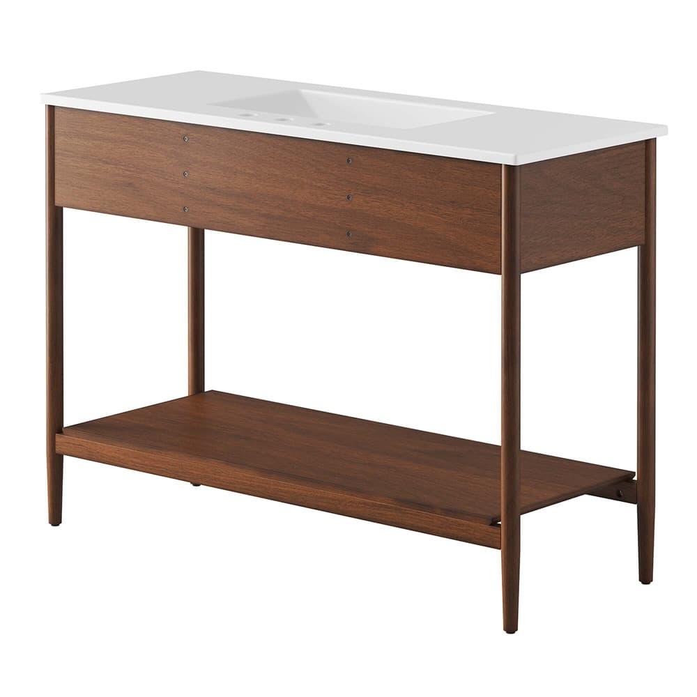 Zaire 48" Single Sink Bathroom Vanity in Walnut White by Modway - Image 5