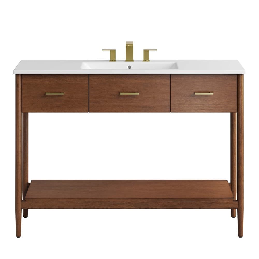 Zaire 48" Single Sink Bathroom Vanity in Walnut White by Modway - Image 6