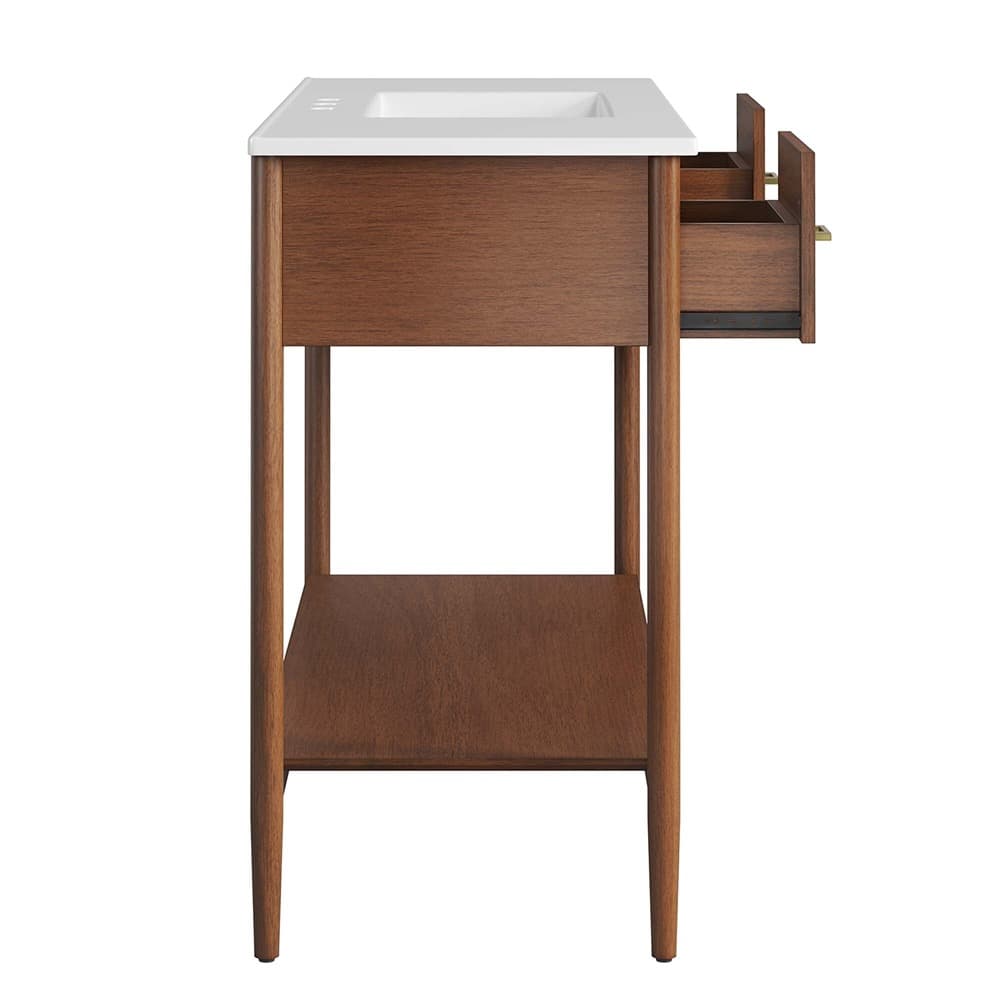 Zaire 48" Single Sink Bathroom Vanity in Walnut White by Modway - Image 7