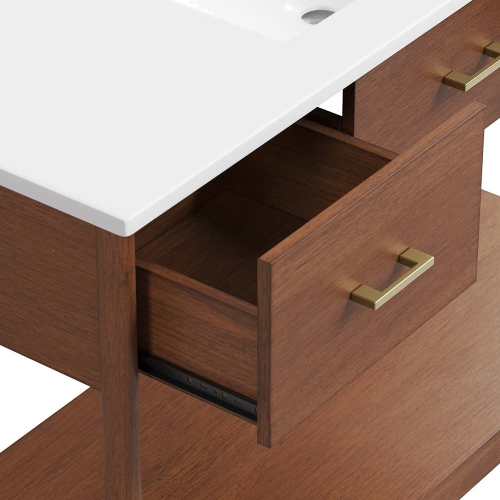 Zaire 48" Single Sink Bathroom Vanity in Walnut White by Modway - Image 8