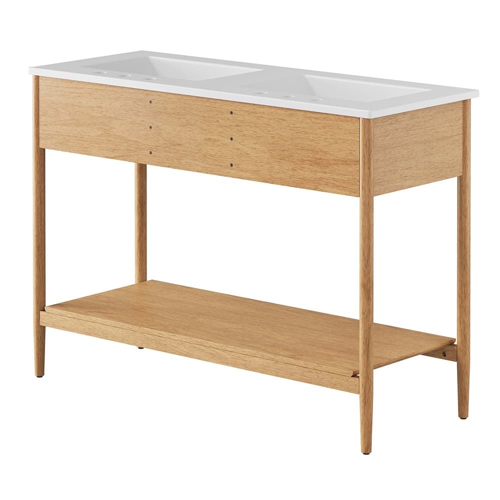 Zaire 48" Double Sink Bathroom Vanity in Natural White by Modway - Image 5