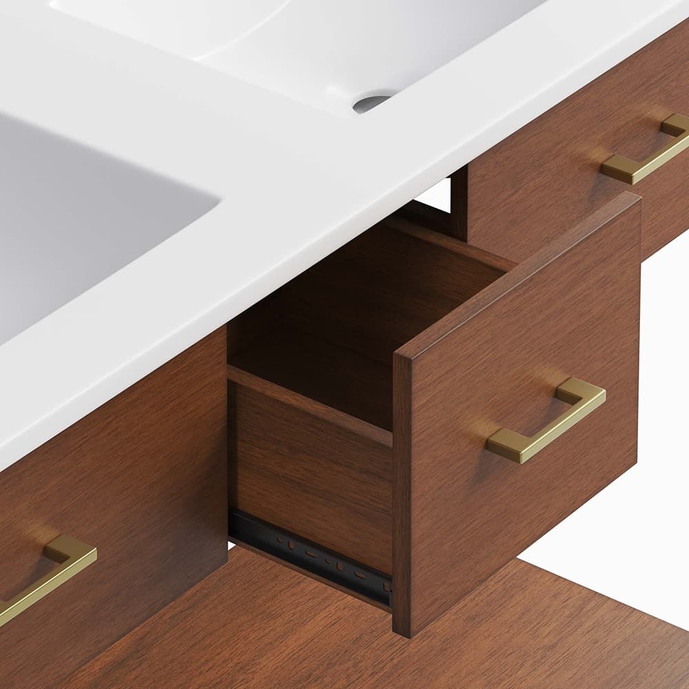 Zaire 48" Double Sink Bathroom Vanity in Walnut White by Modway - Image 8