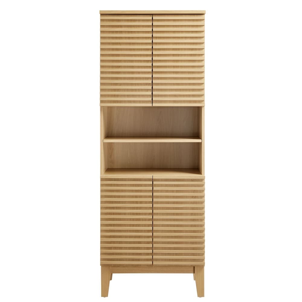 Render Tall Bathroom Storage Cabinet in Oak by Modway - Image 5