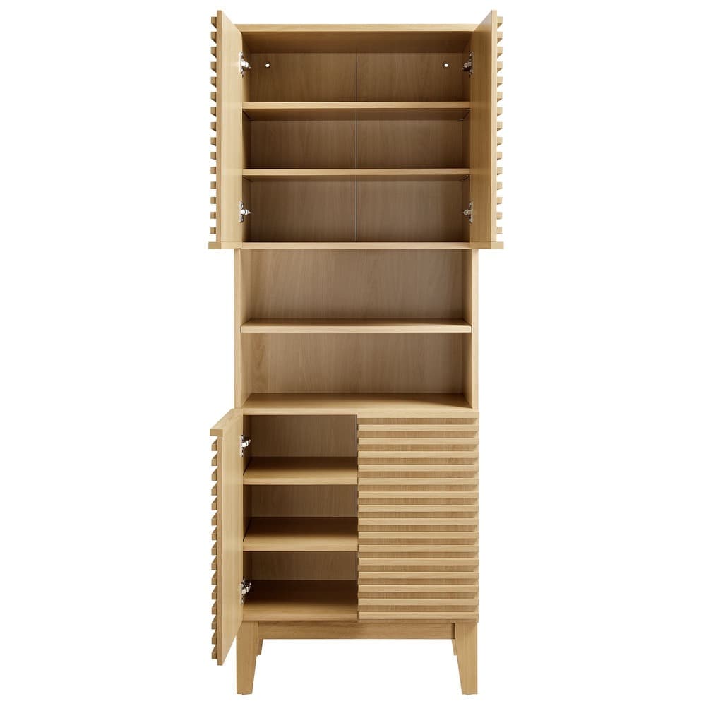 Render Tall Bathroom Storage Cabinet in Oak by Modway - Image 6