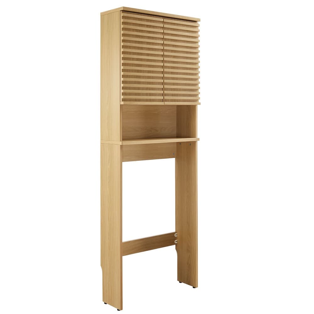 Render Over the Toilet Bathroom Storage Cabinet in Oak by Modway