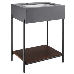 Etch 24" Bathroom Vanity with Sink in Black White by Modway