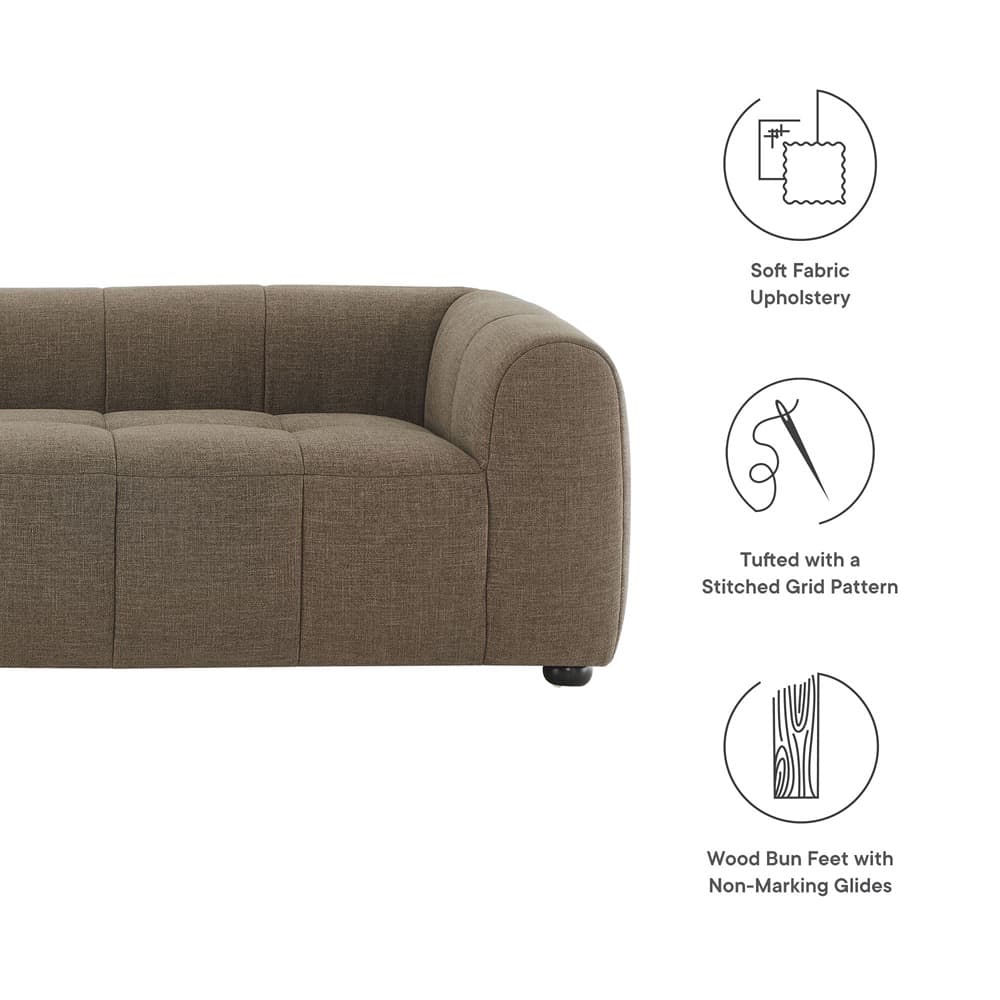 Liana Upholstered Fabric Sofa in Mocha by Modway - Image 2