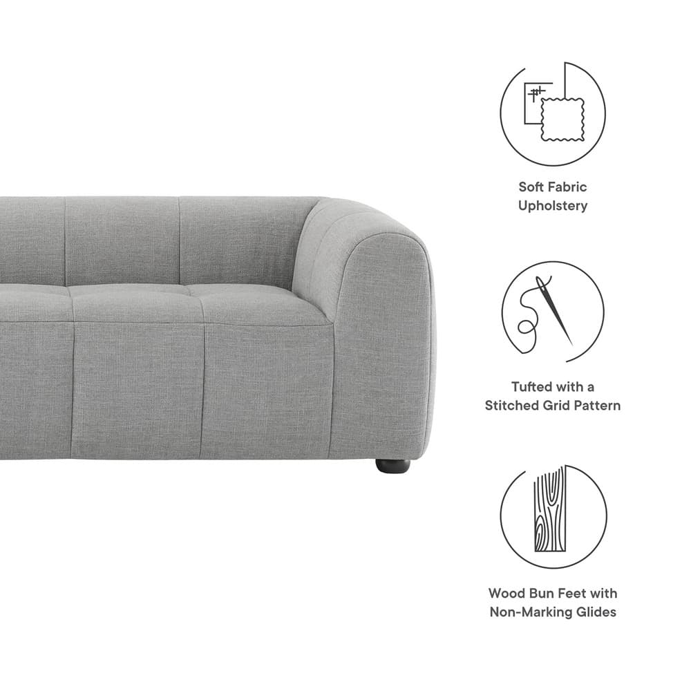 Liana Upholstered Fabric Sofa in Pewter by Modway - Image 2