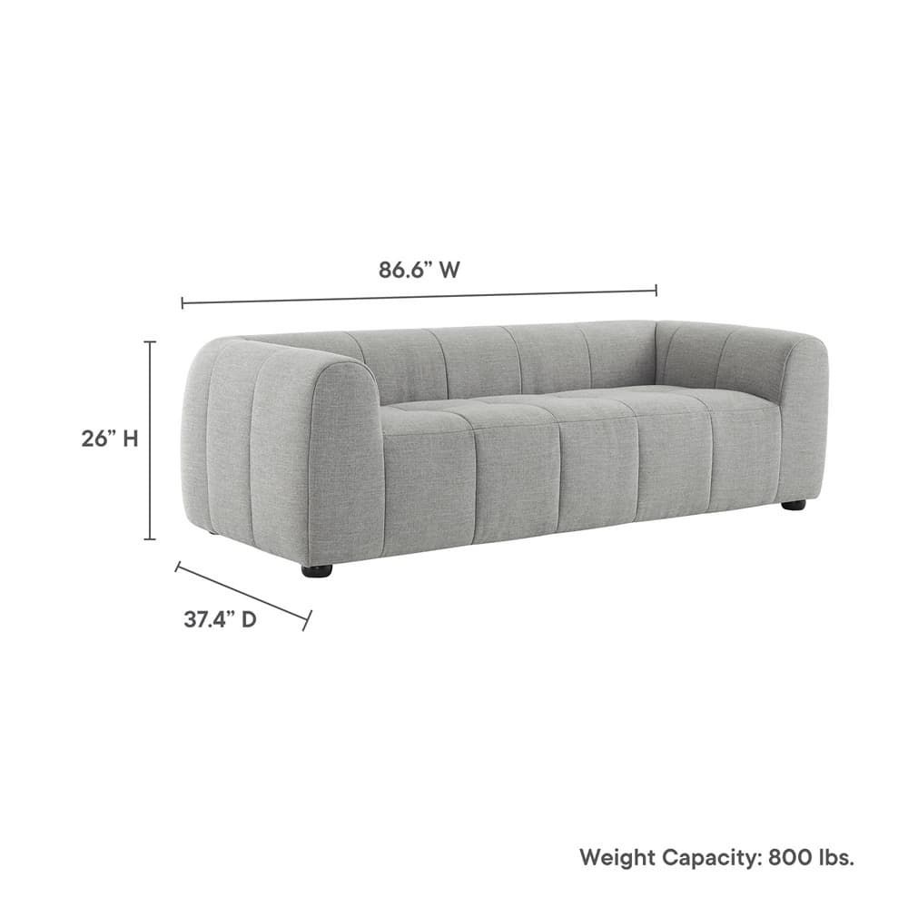 Liana Upholstered Fabric Sofa in Pewter by Modway - Image 3