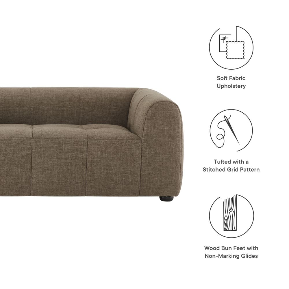 Liana Upholstered Fabric Loveseat in Mocha by Modway - Image 2