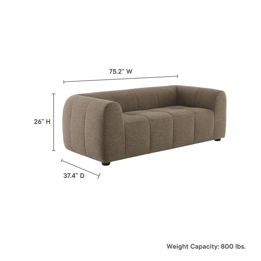 Liana Upholstered Fabric Loveseat in Mocha by Modway - Image 3