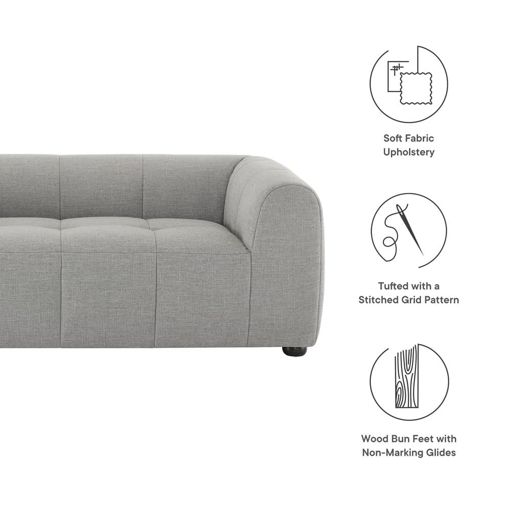 Liana Upholstered Fabric Loveseat in Pewter by Modway - Image 2