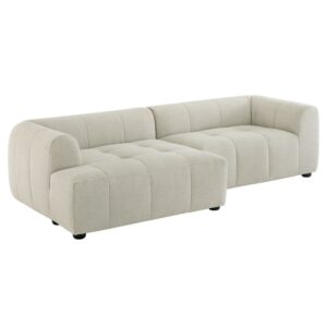 Liana Left-Facing Upholstered Fabric Modular Sofa with Chaise in Linen by Modway