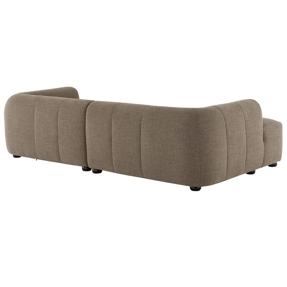 Liana Left-Facing Upholstered Fabric Modular Sofa with Chaise in Mocha by Modway - Image 5