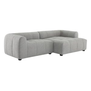 Liana Right-Facing Upholstered Fabric Modular Sofa with Chaise in Pewter by Modway