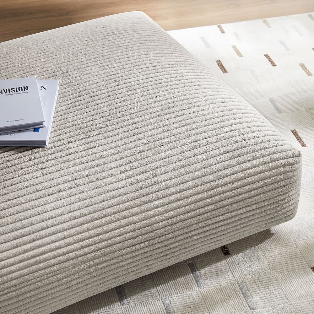 Solace Modular Corduroy Upholstered Ottoman in Almond by Modway - Image 7