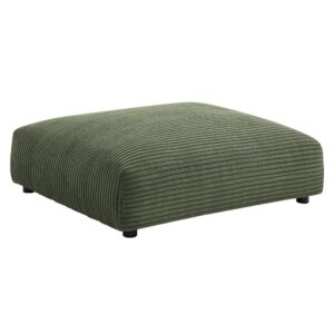 Solace Modular Corduroy Upholstered Ottoman in Fern by Modway