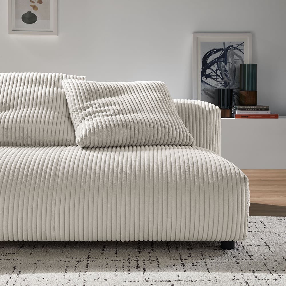 Solace Modular Corduroy Upholstered Armless Loveseat in Almond by Modway - Image 9