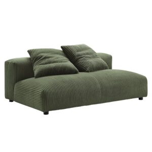 Solace Modular Corduroy Upholstered Armless Loveseat in Fern by Modway