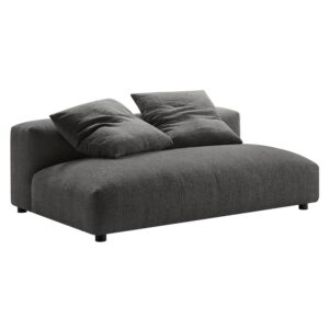 Solace Modular Upholstered Fabric Armless Loveseat in Charcoal by Modway