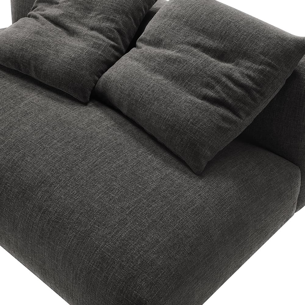 Solace Modular Upholstered Fabric Armless Loveseat in Charcoal by Modway - Image 7