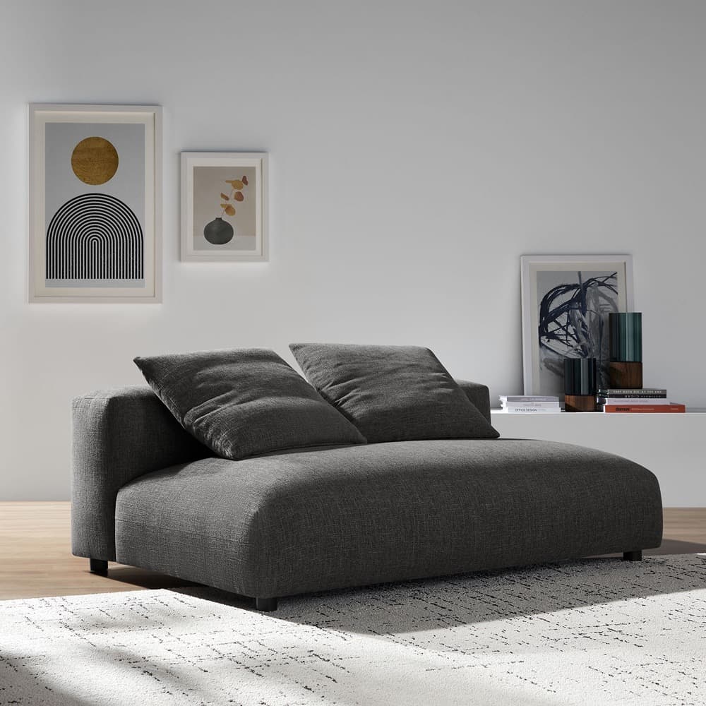 Solace Modular Upholstered Fabric Armless Loveseat in Charcoal by Modway - Image 8