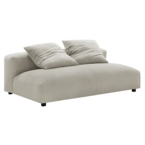 Solace Modular Upholstered Fabric Armless Loveseat in Linen by Modway