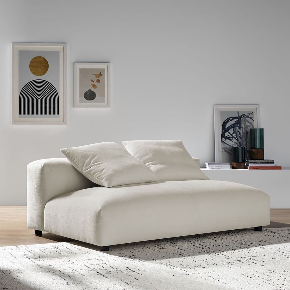 Solace Modular Upholstered Fabric Armless Loveseat in Salt by Modway - Image 8