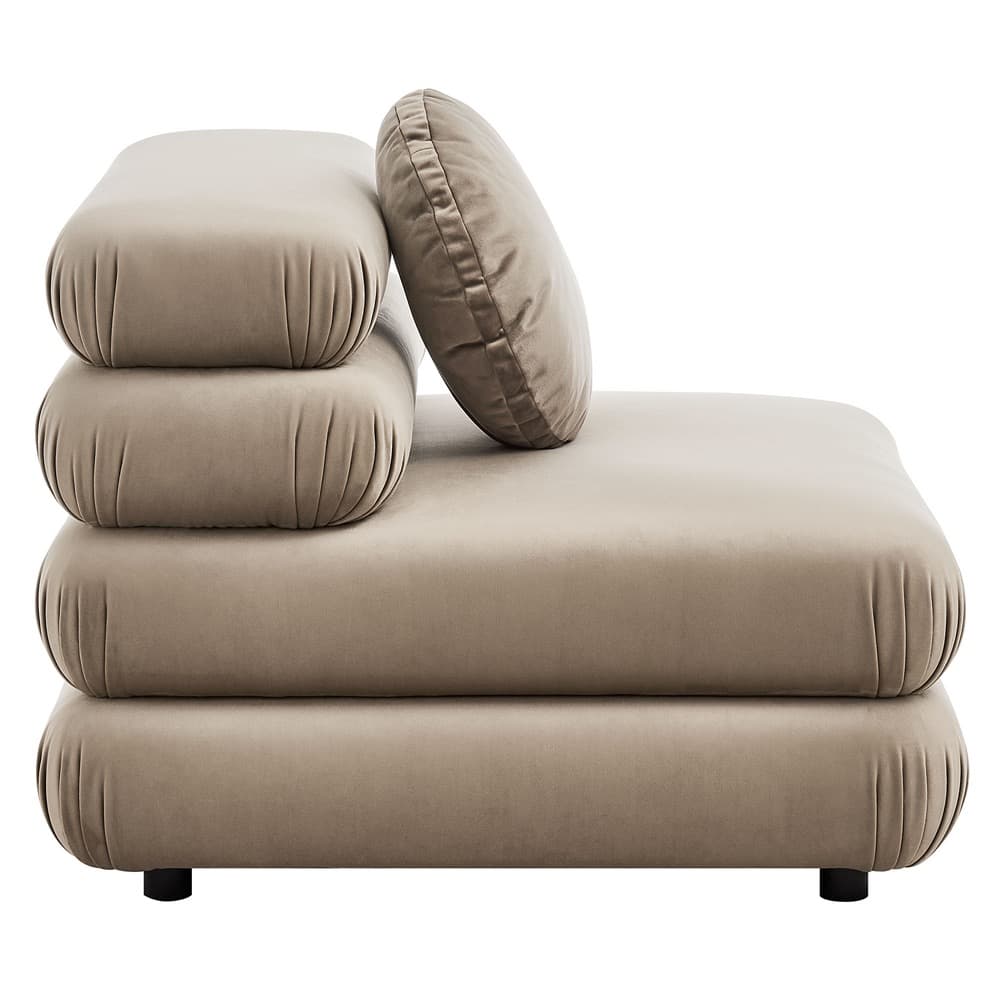 Jubilee 3-Piece Modular Performance Velvet Sectional Sofa in Taupe by Modway - Image 6