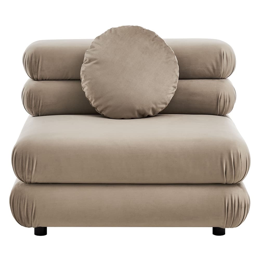 Jubilee 3-Piece Modular Performance Velvet Sectional Sofa in Taupe by Modway - Image 9