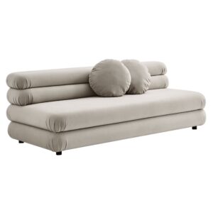 Jubilee Modular Performance Velvet Armless Loveseat in Almond by Modway