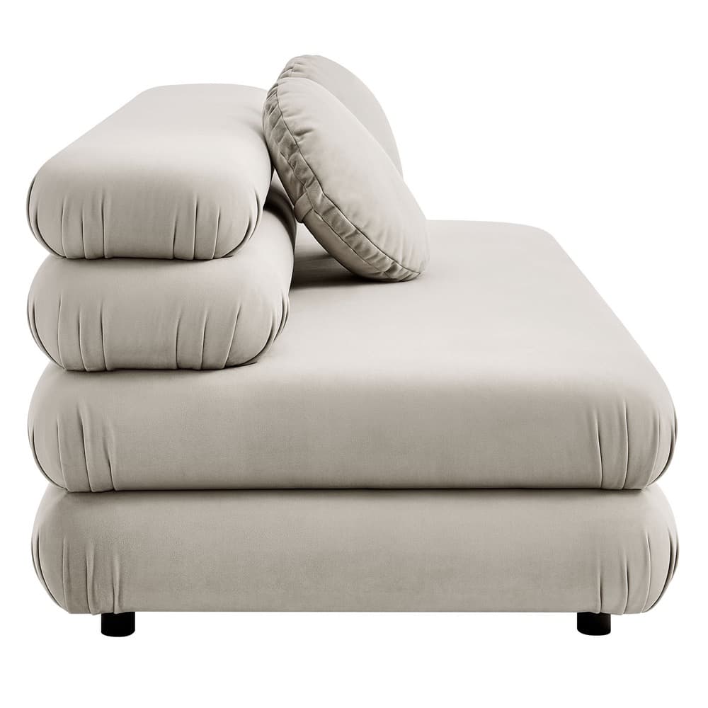 Jubilee Modular Performance Velvet Armless Loveseat in Almond by Modway - Image 4