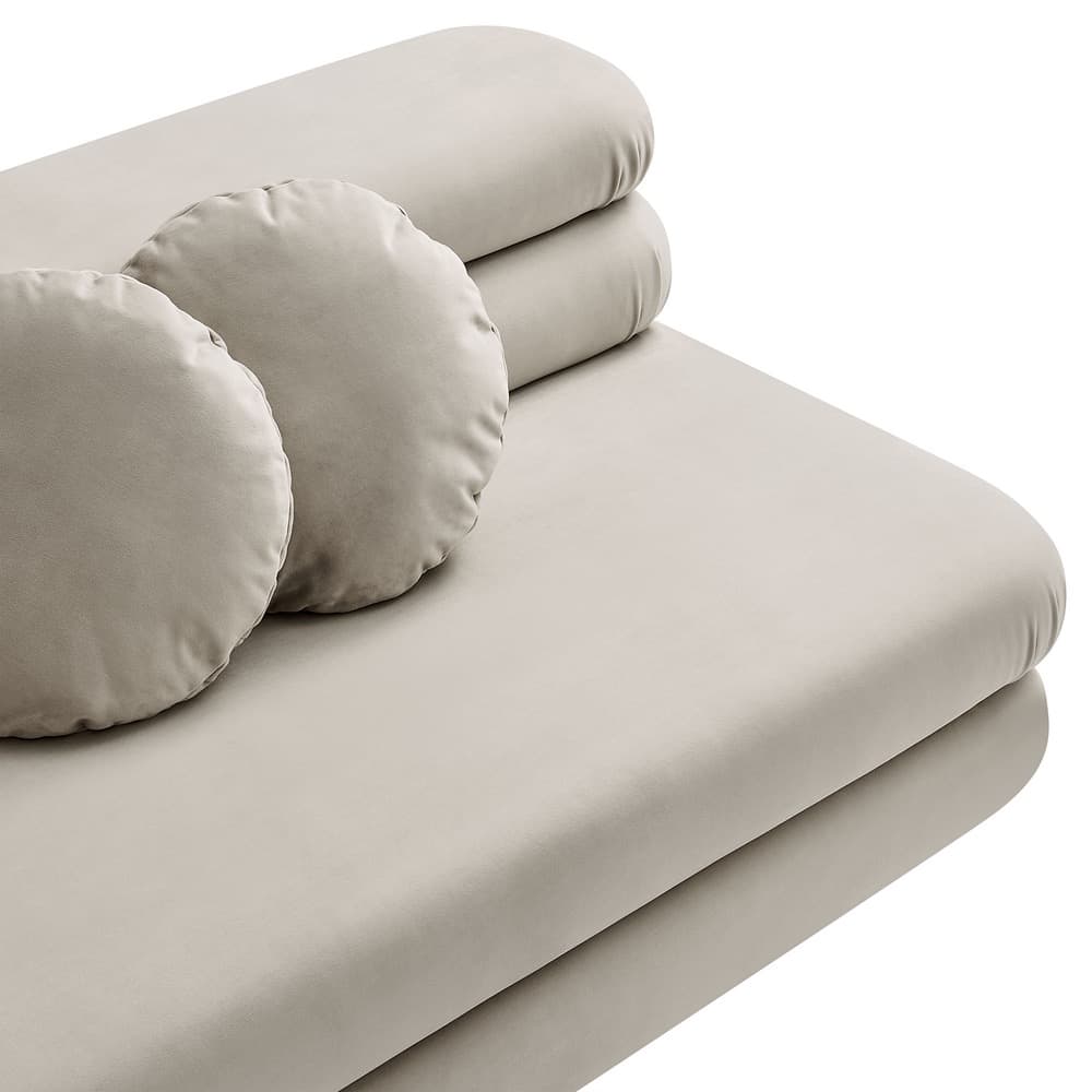 Jubilee Modular Performance Velvet Armless Loveseat in Almond by Modway - Image 7
