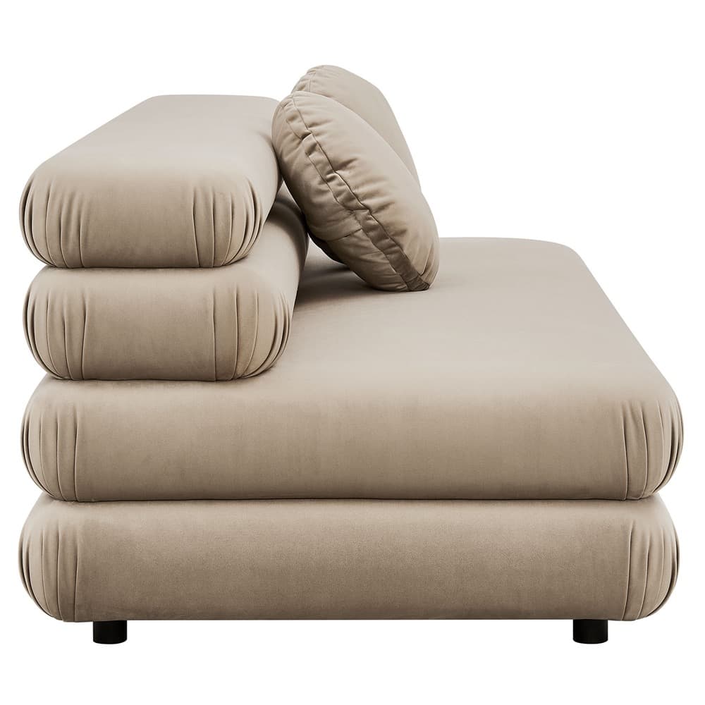 Jubilee Modular Performance Velvet Armless Loveseat in Taupe by Modway - Image 4