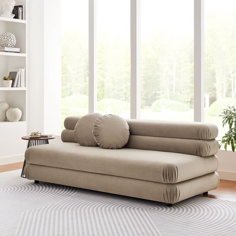 Jubilee Modular Performance Velvet Armless Loveseat in Taupe by Modway - Image 9