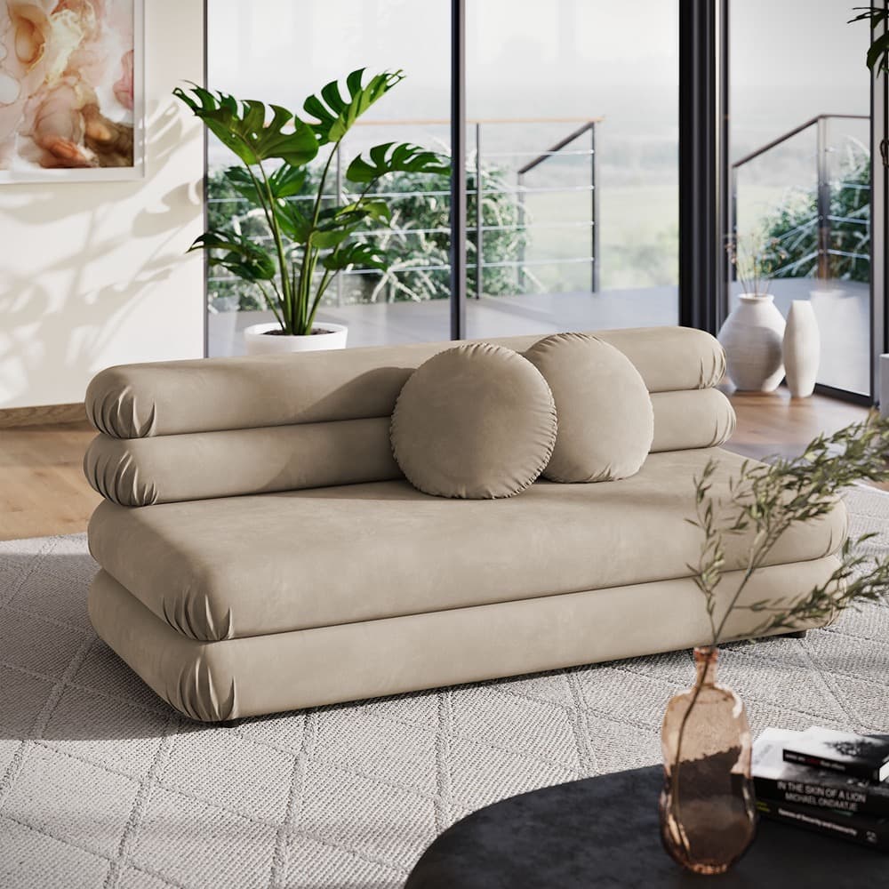 Jubilee Modular Performance Velvet Armless Loveseat in Taupe by Modway - Image 10