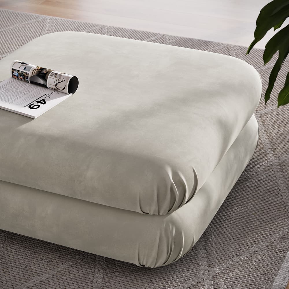 Jubilee Modular Performance Velvet Ottoman in Almond by Modway - Image 9
