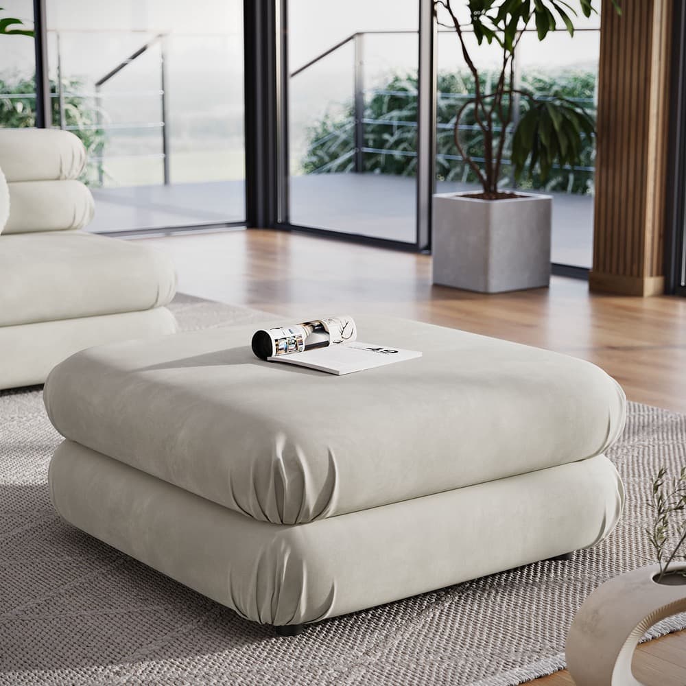 Jubilee Modular Performance Velvet Ottoman in Almond by Modway - Image 7