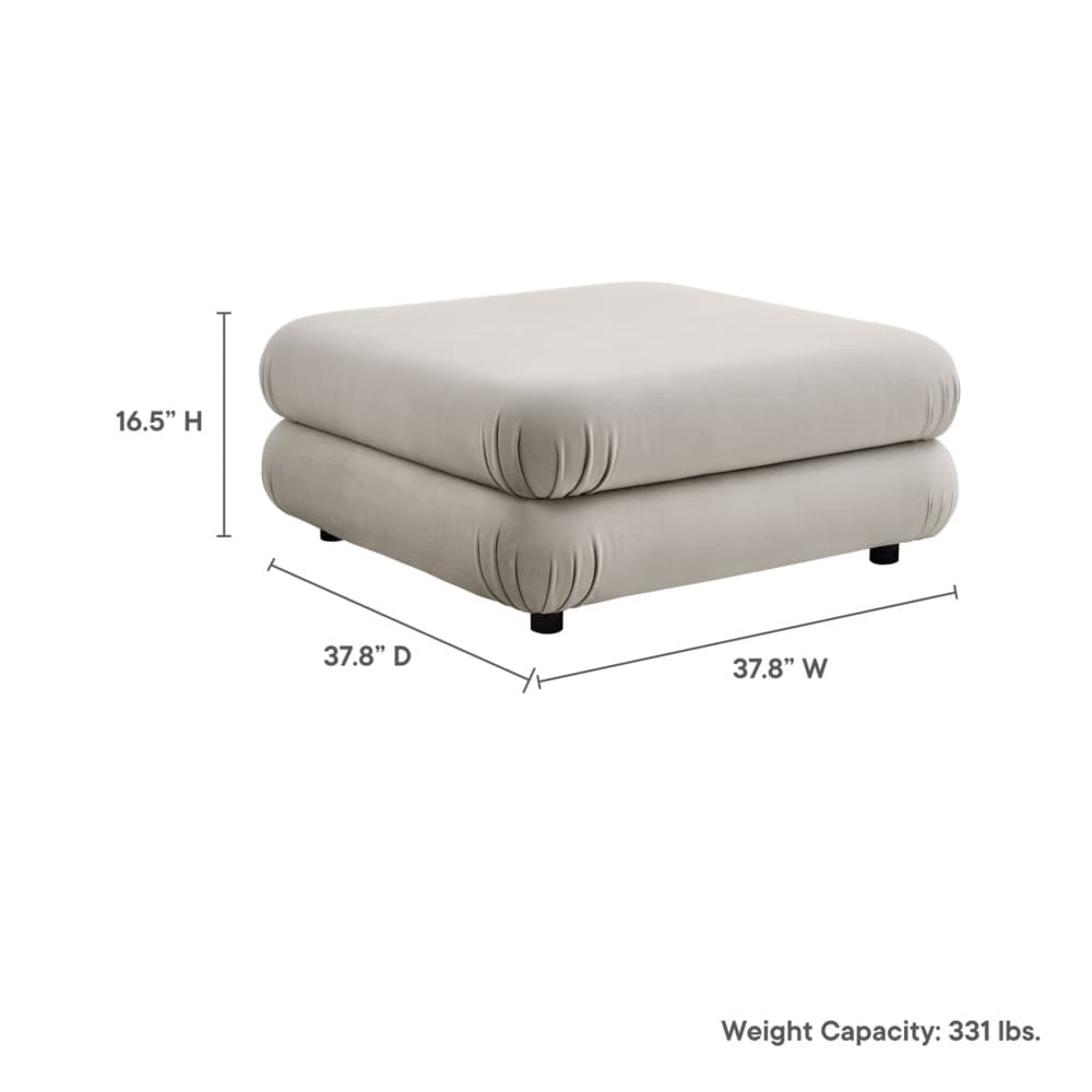 Jubilee Modular Performance Velvet Ottoman in Almond by Modway - Image 3