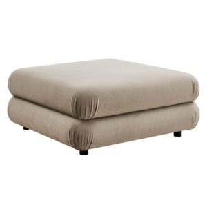 Jubilee Modular Performance Velvet Ottoman in Taupe by Modway