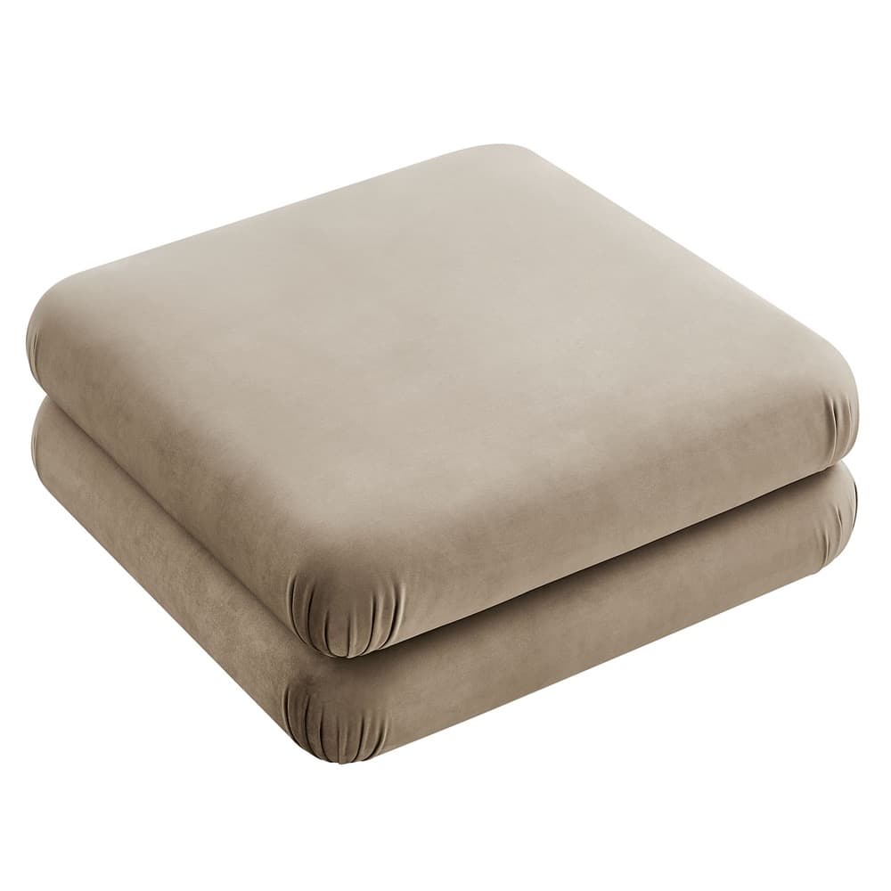 Jubilee Modular Performance Velvet Ottoman in Taupe by Modway - Image 5