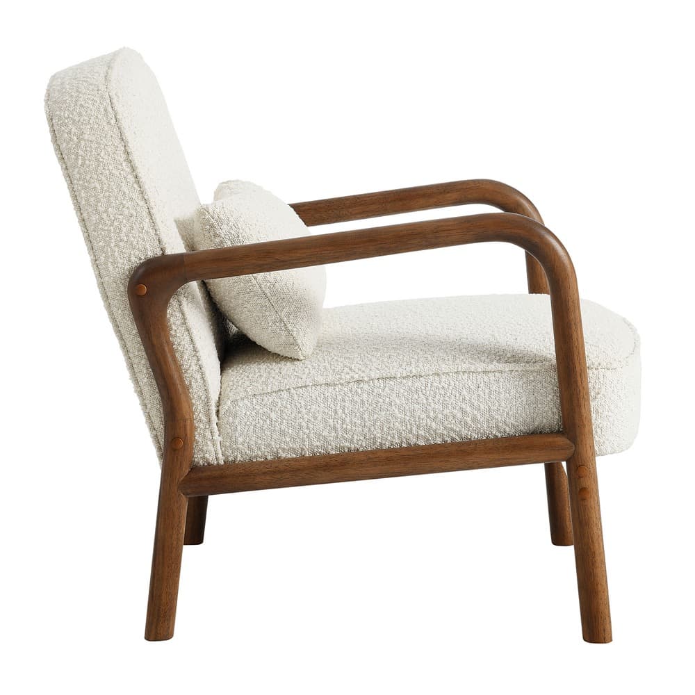 Charlie Boucle Upholstered Armchair in Ivory by Modway - Image 4
