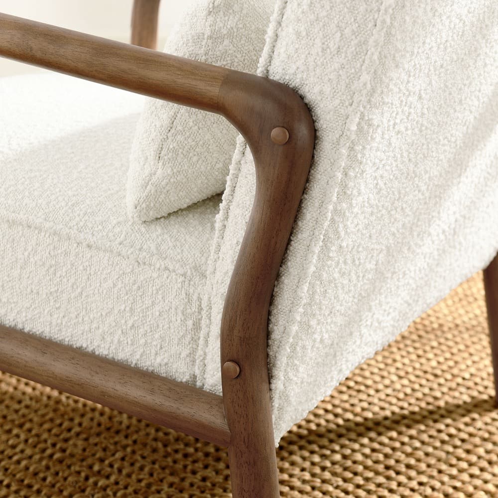 Charlie Boucle Upholstered Armchair in Ivory by Modway - Image 9