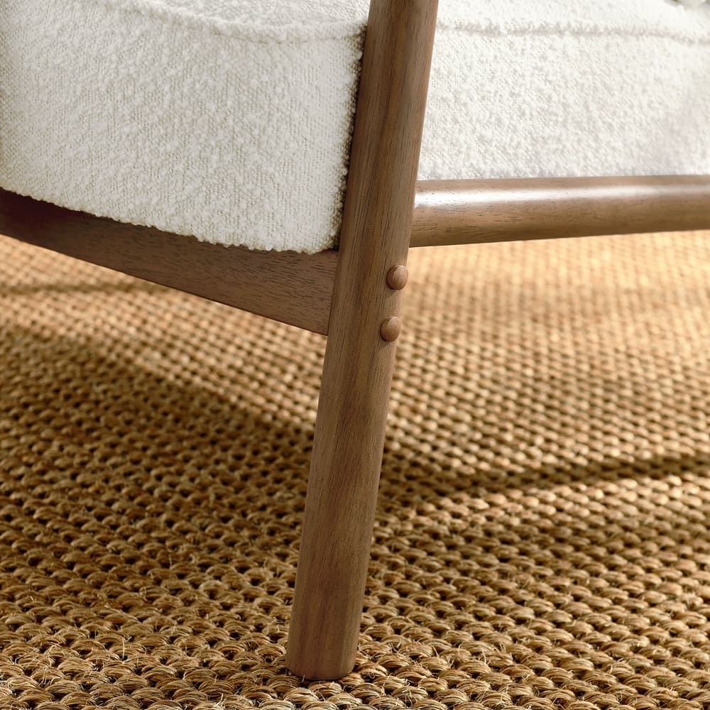 Charlie Boucle Upholstered Armchair in Ivory by Modway - Image 10