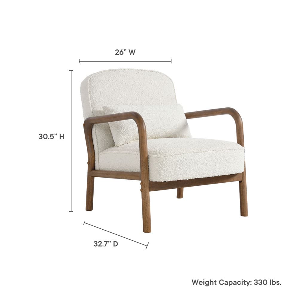 Charlie Boucle Upholstered Armchair in Ivory by Modway - Image 3